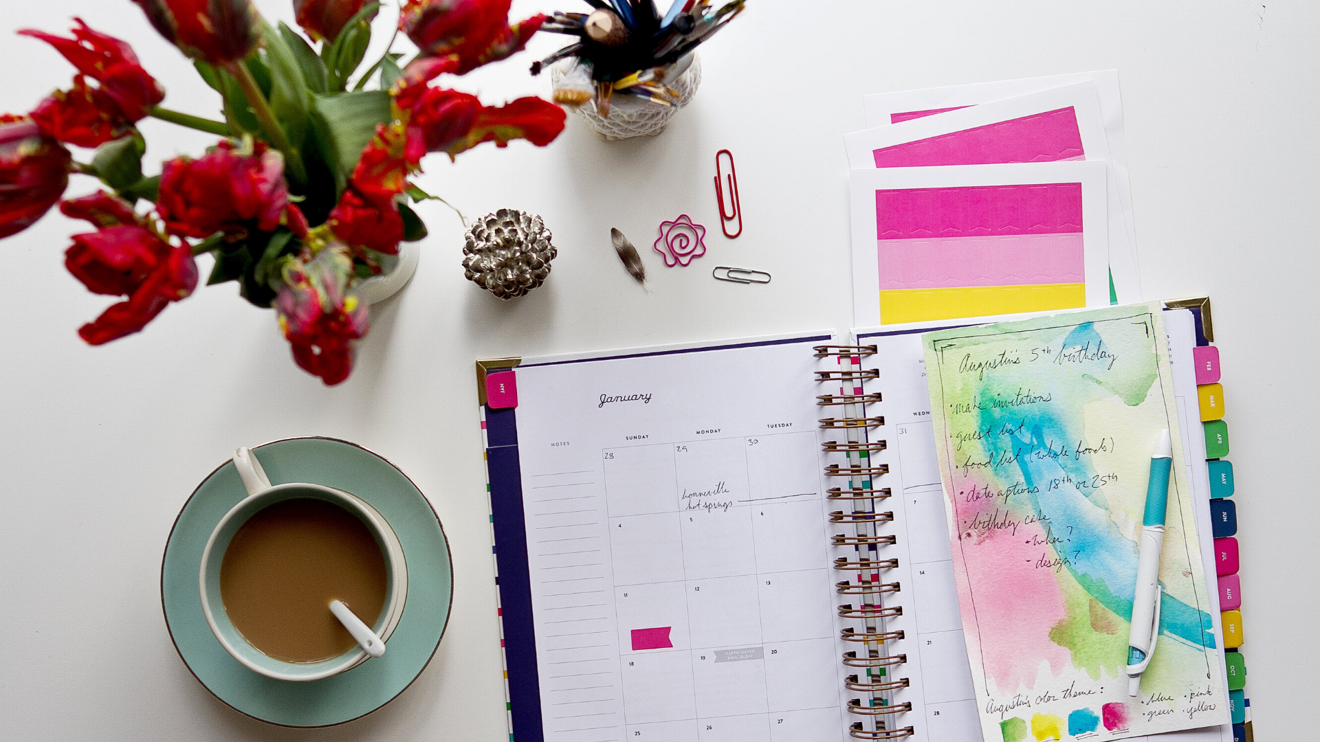 agenda para organizar el trimestre